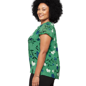 Daniel Rainn Green Swiss Dot Sleeveless Floral Blouse - Nordstrom
